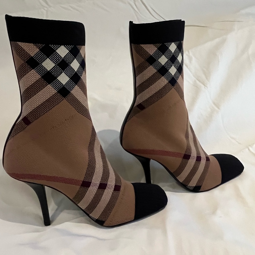 Burberry Check Sock Booties
